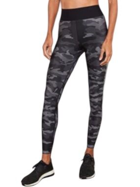 PINK VICTORIA SECRET HIGH WAIST RUCHED BK GREY & BLACK CAMO LEGGINGS SZ XLG